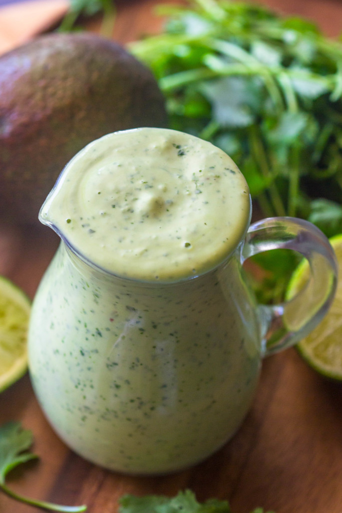 Healthy Creamy Avocado Cilantro Lime Dressing | Gimme Delicious