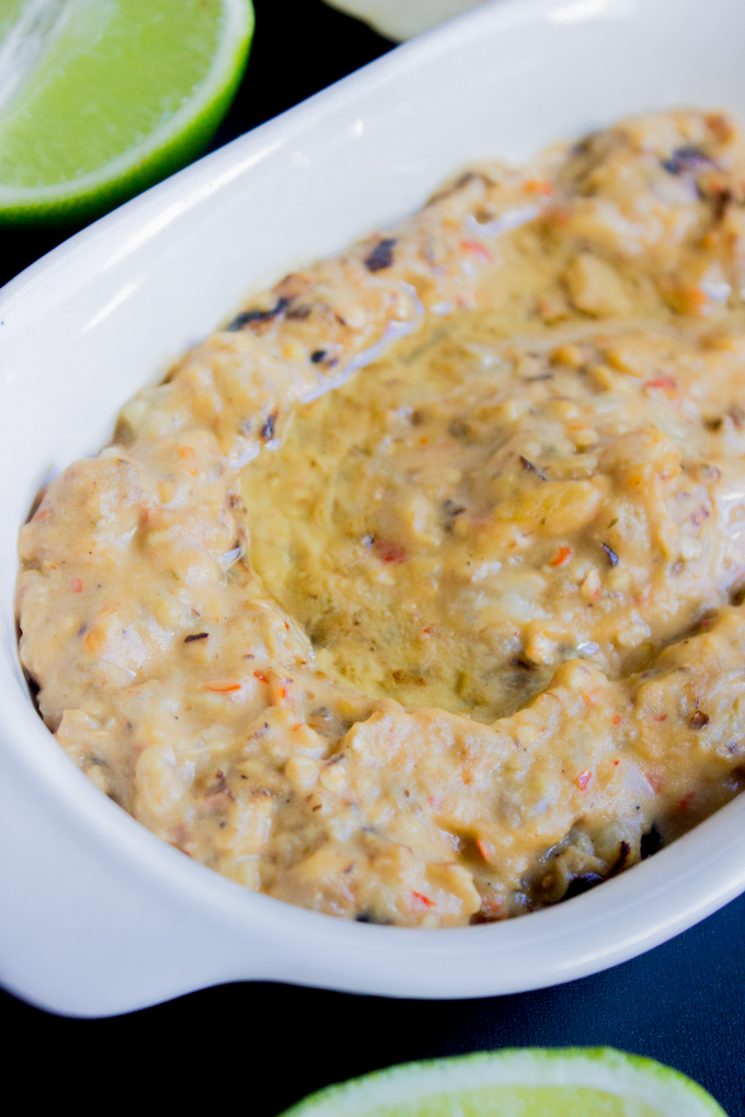 Spicy grilled garlic Lime Baba Ghanoush { Eggplant Dip }