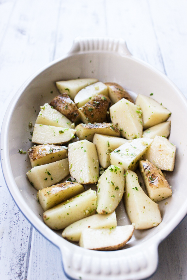 Garlic and Cilantro Roasted Potatoes 