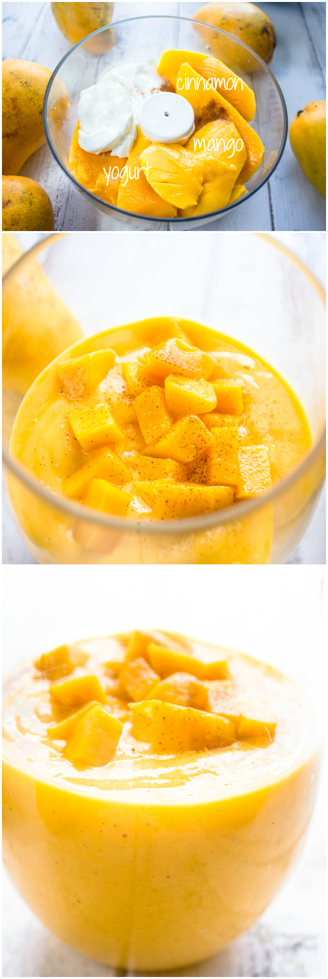 Healthy Mango and Greek Yogurt Smoothie {3 Ingredients}