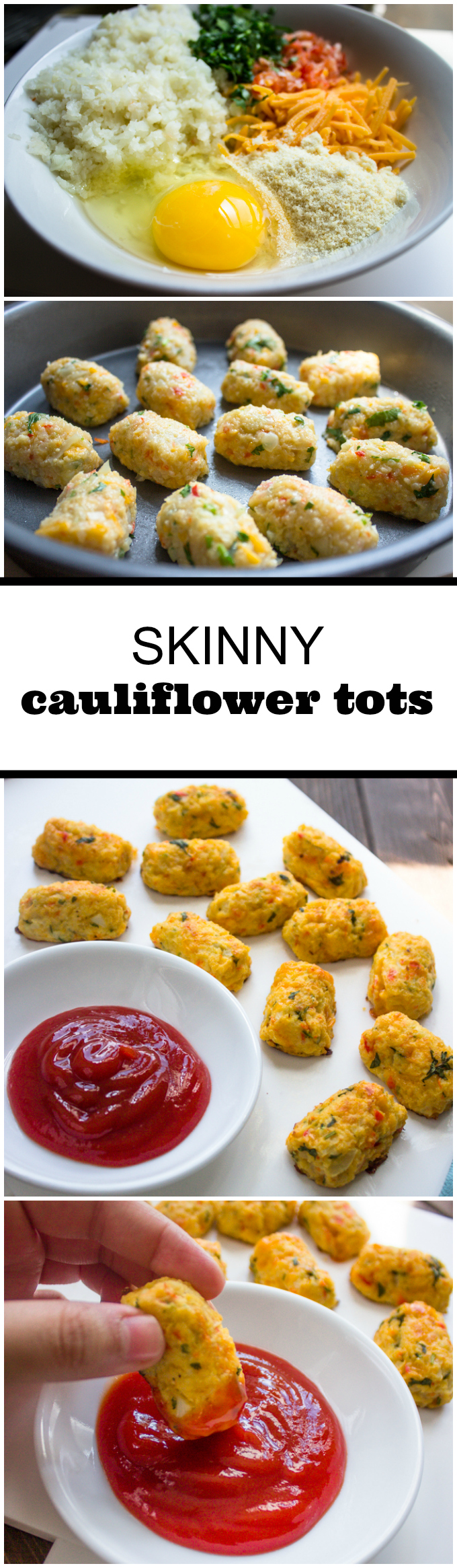 Skinny Baked Cauliflower Tots
