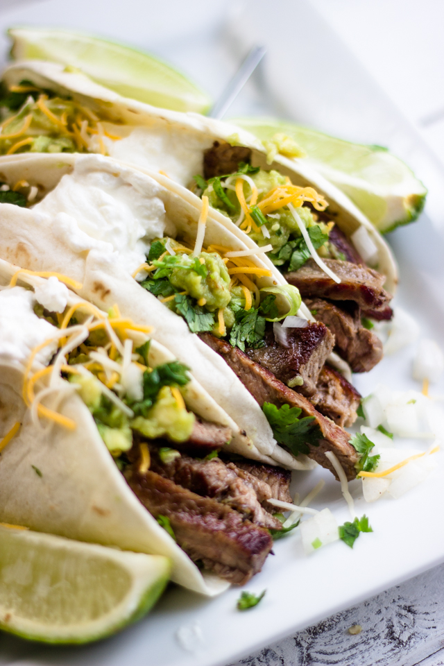 Mexican Steak Tacos with Simple Guacamole