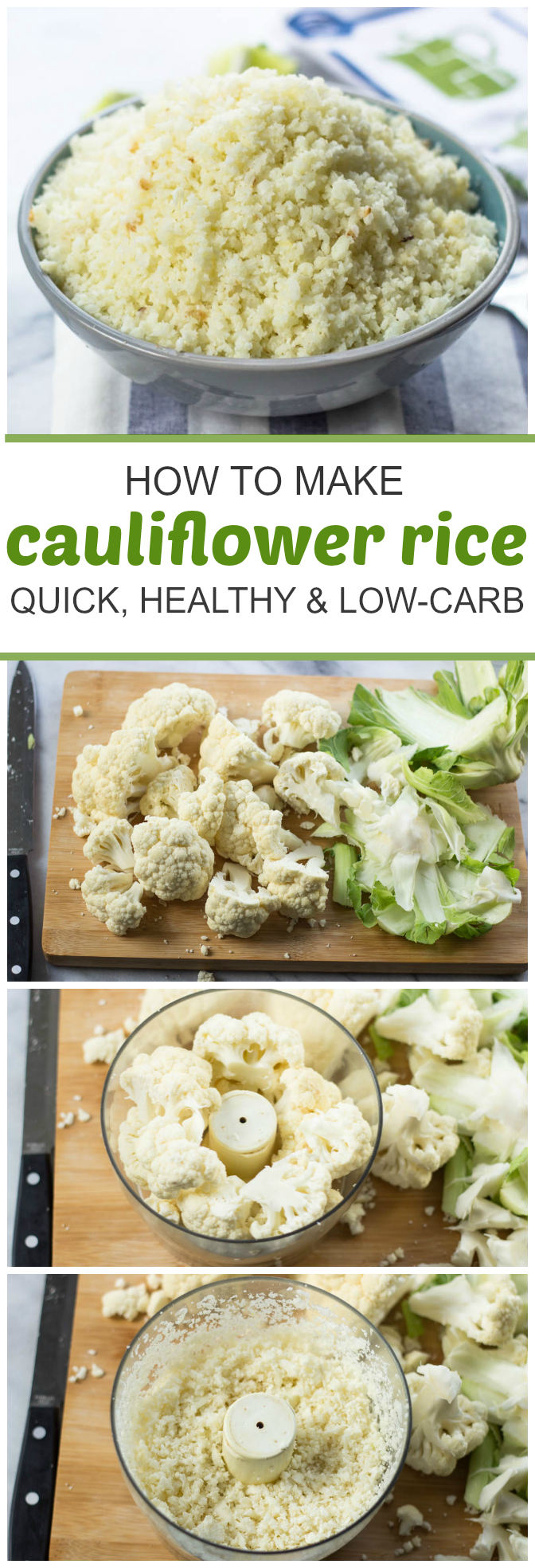 How To Make Cauliflower Rice (Quick, Healthy, Low-Carb, Paleo) #weightloss #lowcarb 