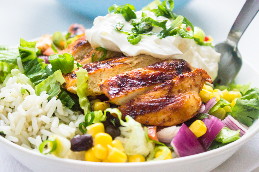 Chipotle s Chicken Burrito Bowl With Cilantro Lime Rice Gimme Delicious