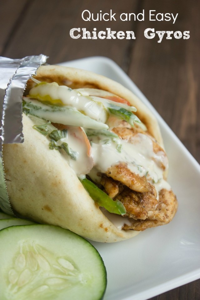 Quick And Easy Chicken Gyros With Tzatziki Sauce Gimme Delicious