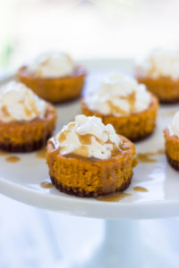 Mini Pumpkin Cheesecakes With Gingersnap Crust | Gimme Delicious