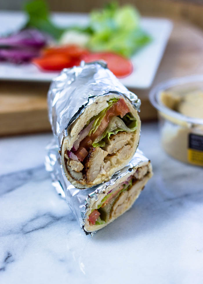 Hummus e Wraps de frango (Rápida, Saudável, Adaptável) #easydinner #under30minutes #giroscópio #shawarma 