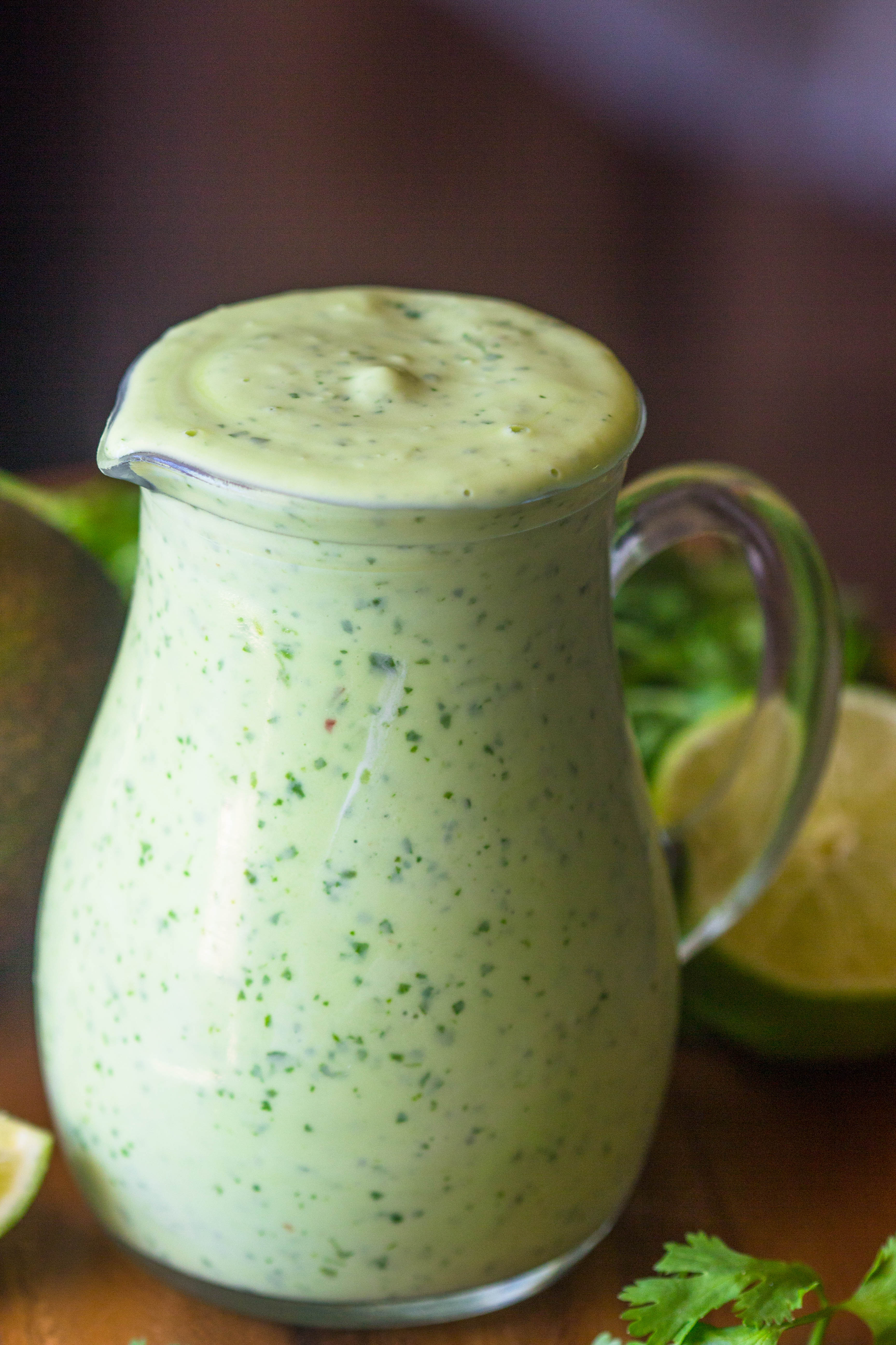 Healthy Creamy Avocado Cilantro Lime Dressing | Gimme Delicious