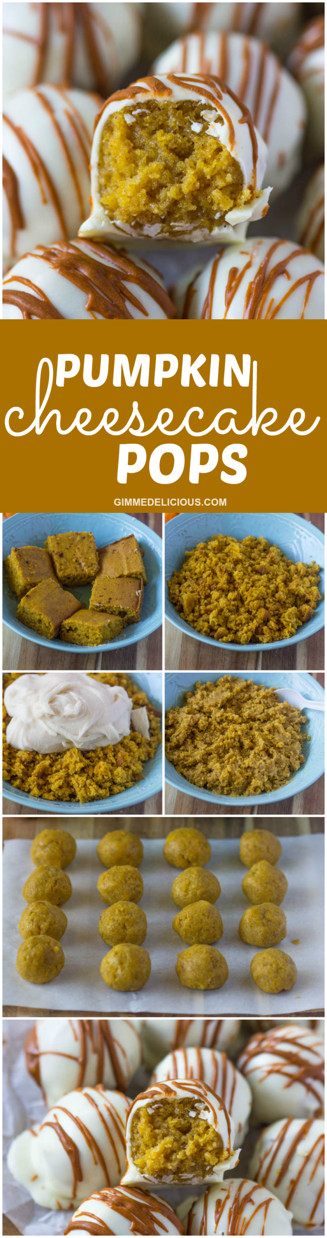 Pumpkin Cheesecake Pops | Gimme Delicious