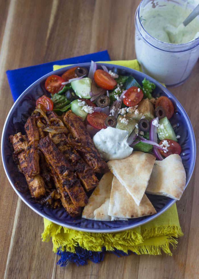 Can you believe these chicken shawarma are vegetarian and vegan (without the white sauce)!