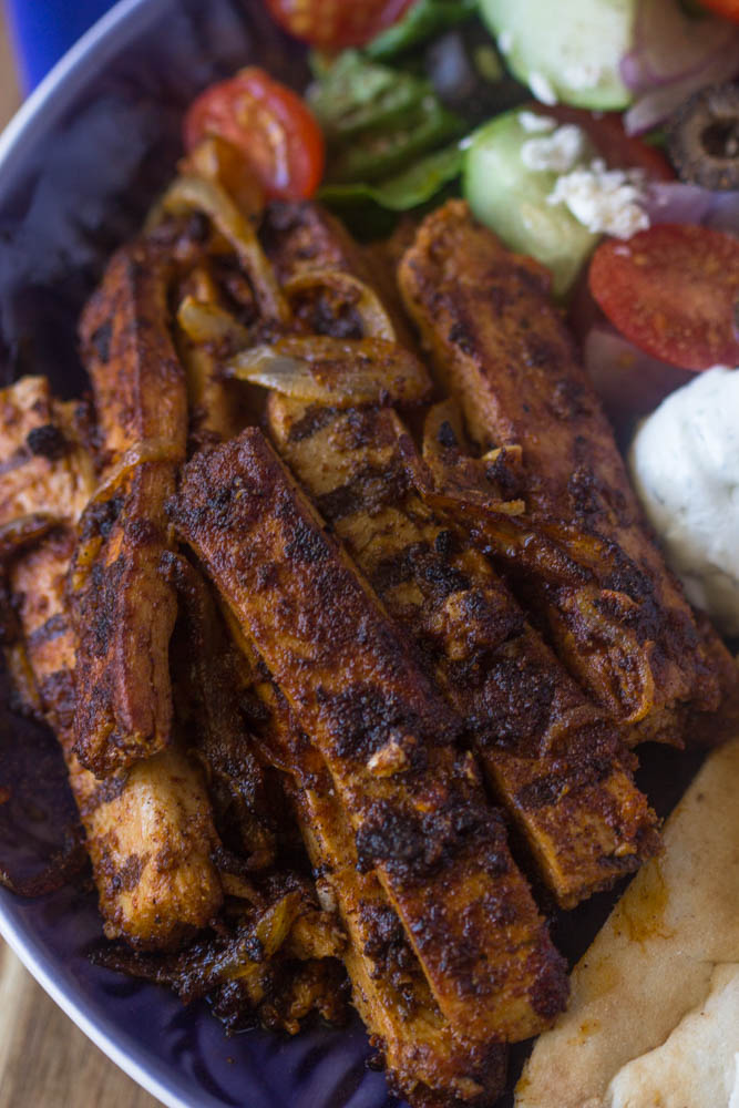 Can you believe these chicken shawarma are vegetarian and vegan (without the white sauce)!