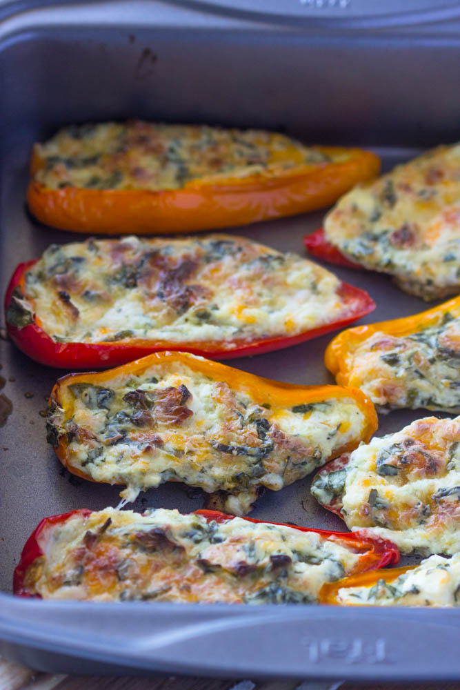 5 Cheese & Spinach Stuffed Sweet Peppers