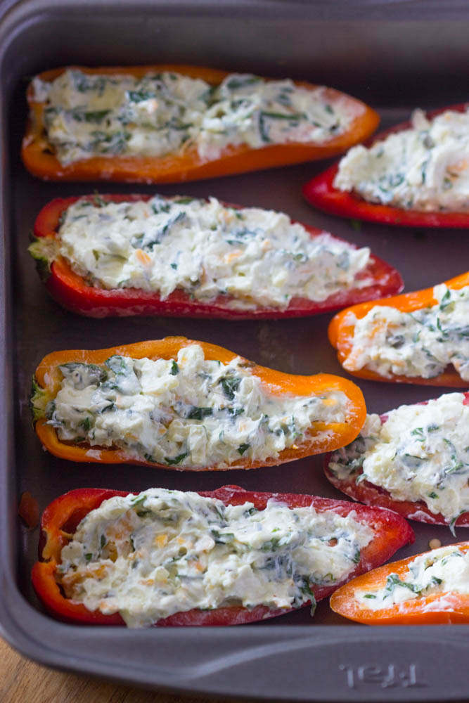 5 Cheese & Spinach Stuffed Sweet Peppers
