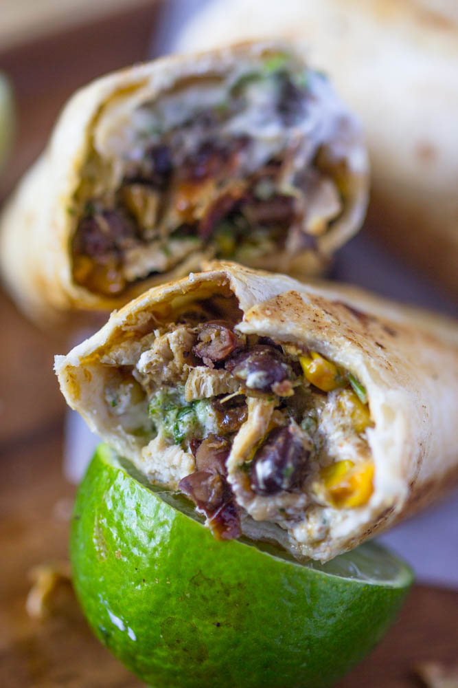 Healthy Crispy Fiesta Chicken Burrito Wraps