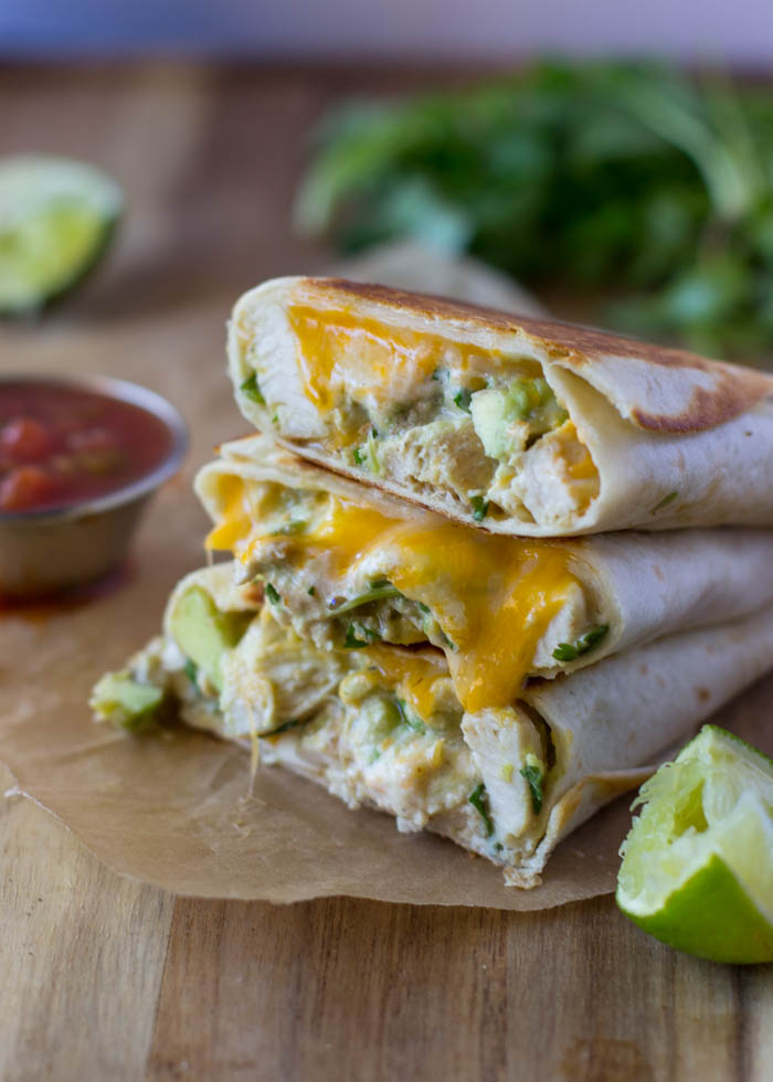 My Famous 10 Minute Healthy Crispy Chicken and avocado Wraps