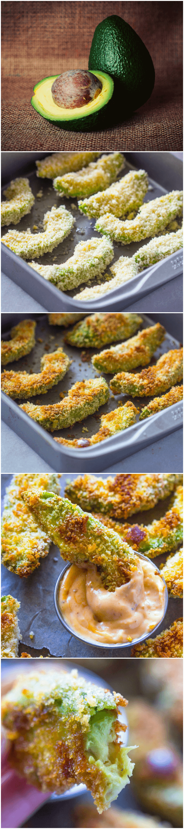 Healthy Crispy Baked Avocado Fries & Chipotle Dipping Sauce