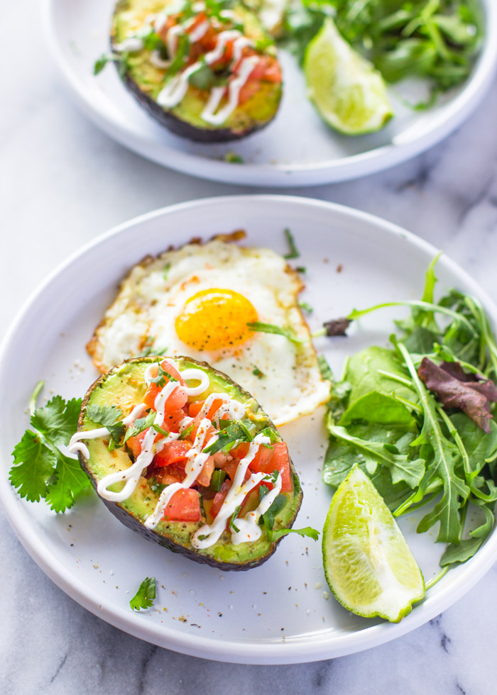 Weight loss Salsa Stuffed Avocado & Eggs Breakfast (Paleo, Low-carb, Skinny)