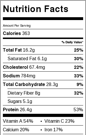 Nutrition Facts Tex-Mex Spiralized Sweet Potato & Chicken Casserole (Healthy, Low-Carb)