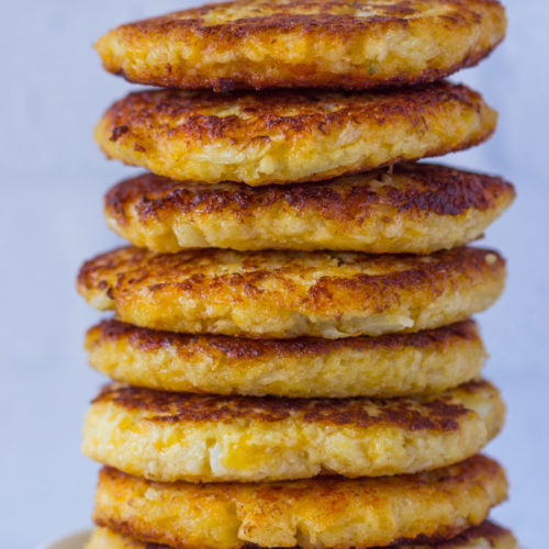 Cauliflower Cheddar Fritters (Pancakes) | Gimme Delicious