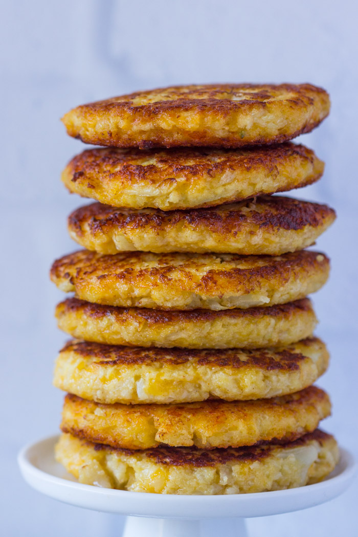 Cauliflower Cheddar Fritters (Pancakes)