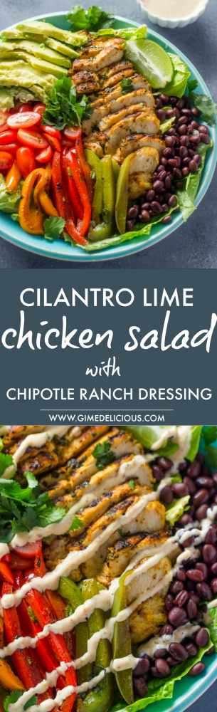 Cilantro Lime chicken Salad with skinny chipotle Ranch Dressing
