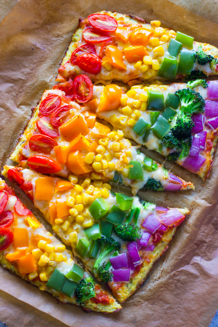 Rainbow Cauliflower Crust Pizza