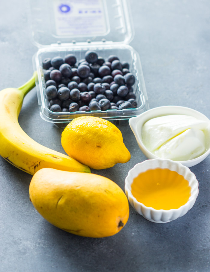 Layered Blueberry Mango Smoothies