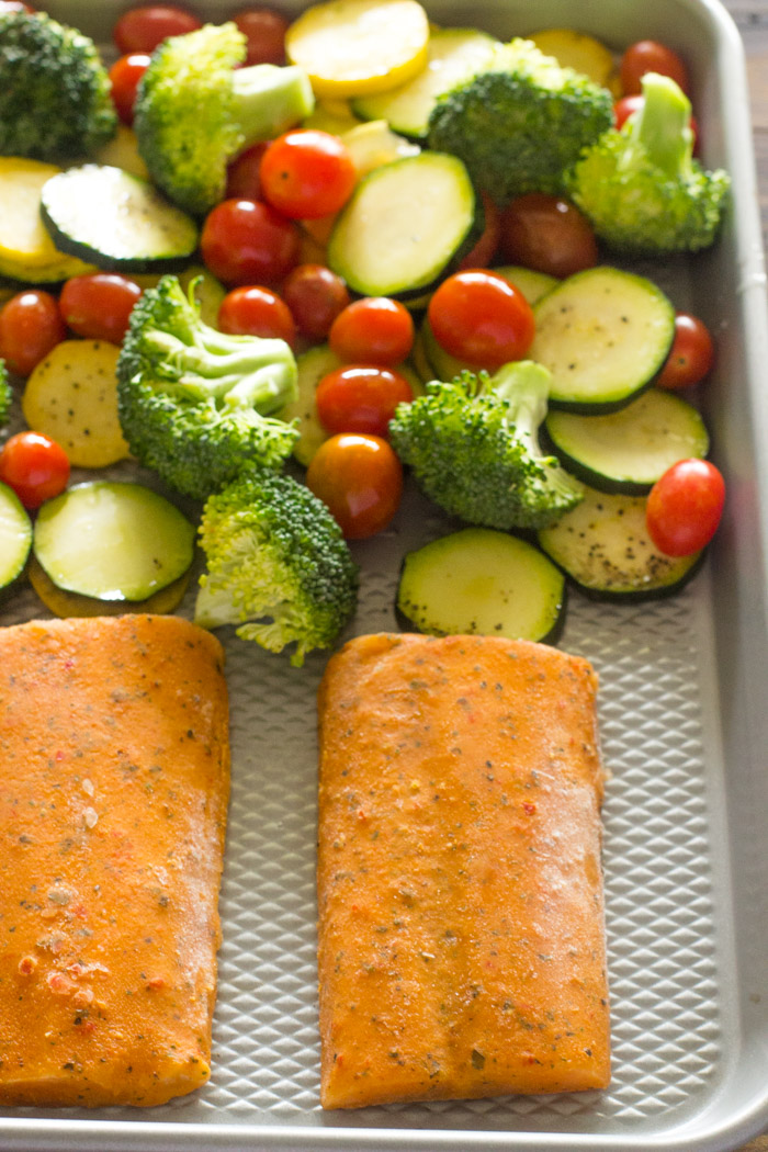 Easy One Pan Baked Salmon with Veggies