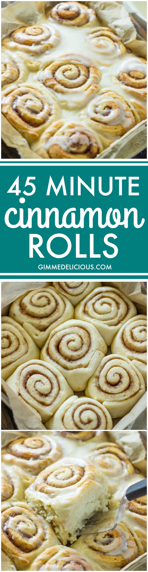 Quick 45 Minute Cinnamon Rolls | Gimme Delicious