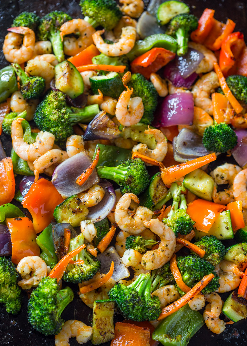 Easy One Pan Roasted Shrimp and Veggies