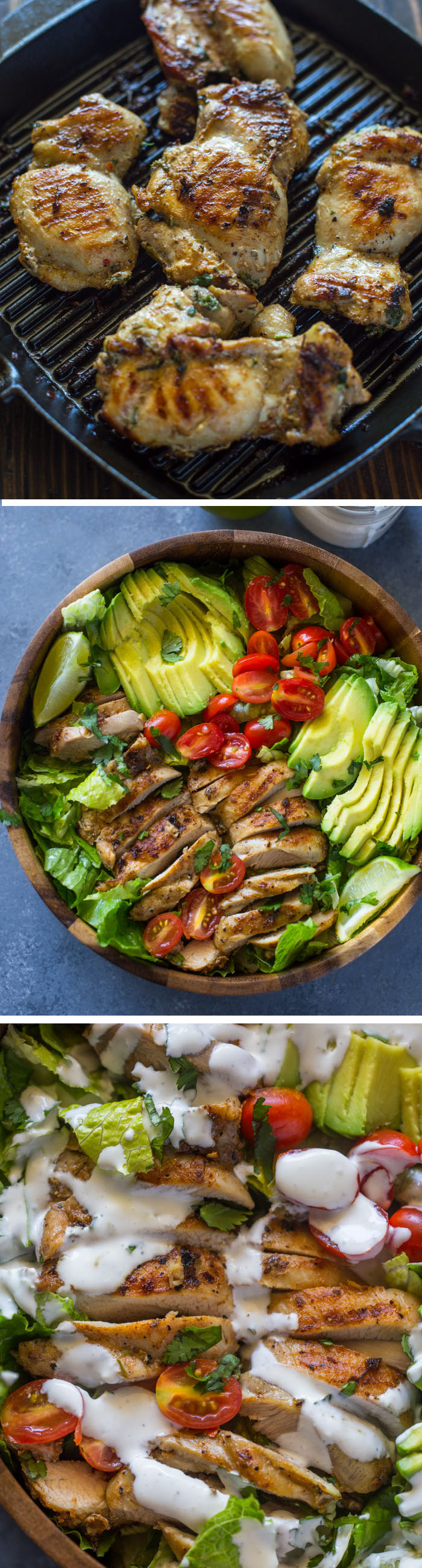 Chicken and Avocado Salad with Skinny Creamy Dressing