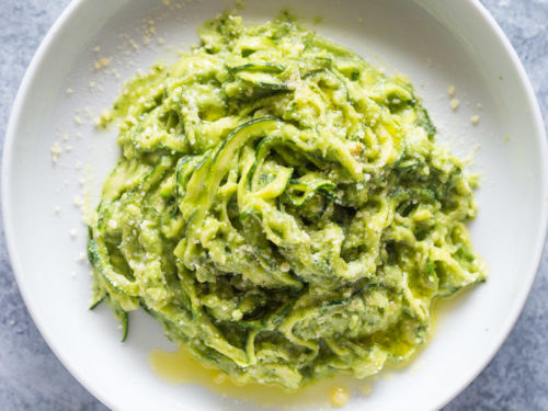 Zucchini Pasta (Zoodles) with Avocado Sauce | Gimme Delicious