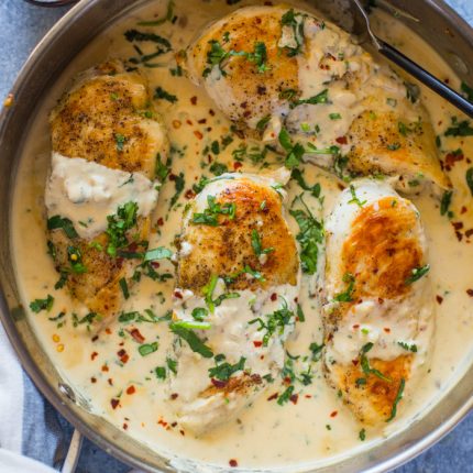 Easy One Skillet Creamy Cilantro Lime Chicken | Gimme Delicious