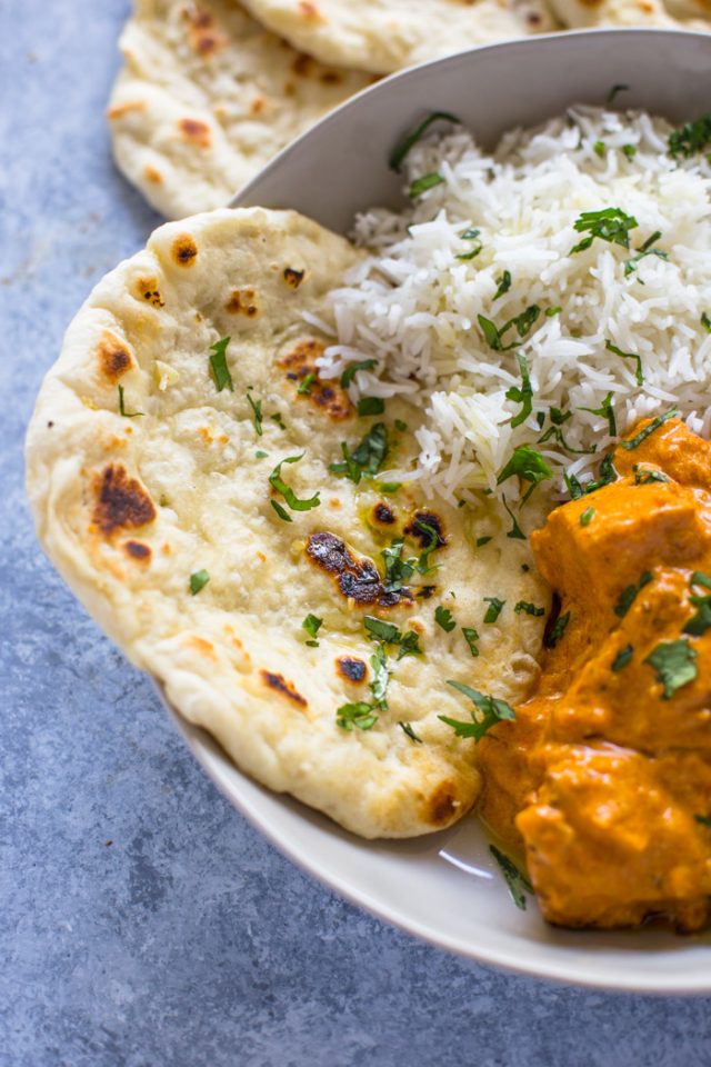 Easy Chicken Tikka Masala With Stove Top Garlic Naan Gimme Delicious