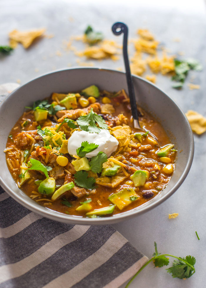 Easy One Pot Chicken Tortilla Soup