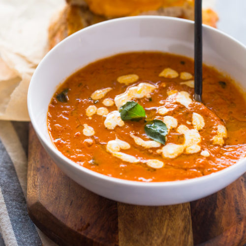 Easy Roasted Tomato Basil Soup Gimme Delicious