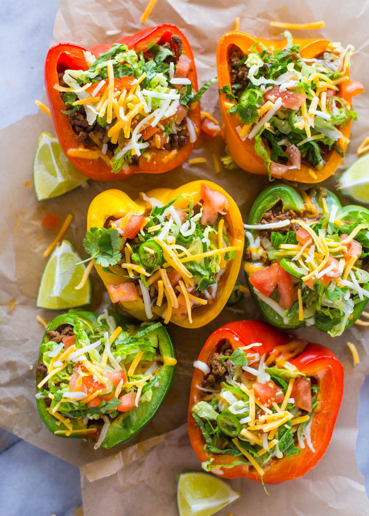 skinny low-carb bell pepper tacos |