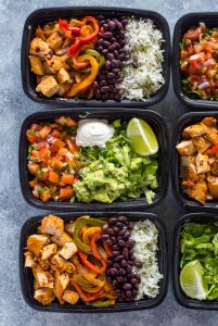 Meal-Prep Chicken Burrito Bowls | Gimme Delicious