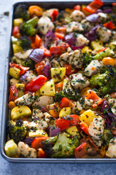 Sheet Pan Roasted Garlic & Herb Chicken and Veggies | Gimme Delicious