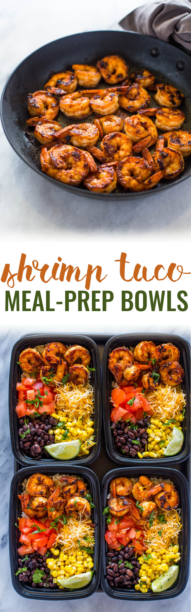 Healthy Shrimp Taco Meal Prep Bowls