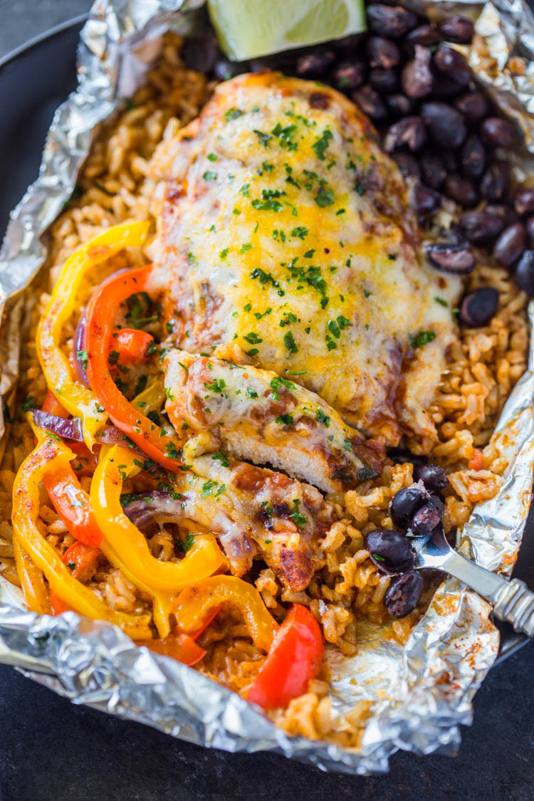 Southwestern Chicken & Rice Foil Packets 
