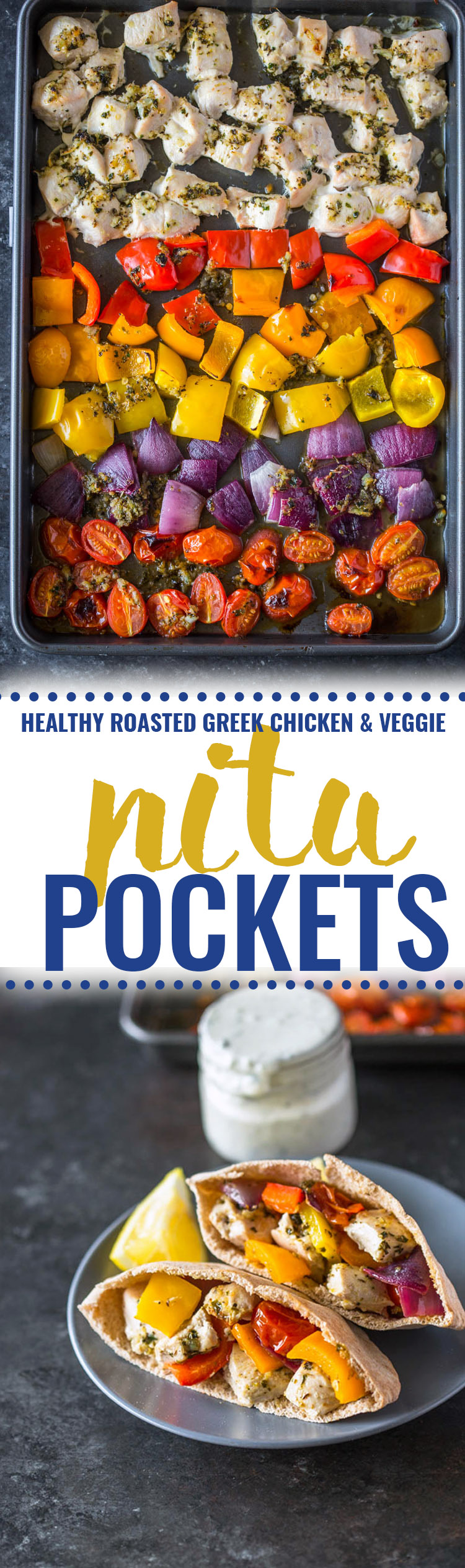 Sheet Pan Greek Chicken & Veggie Pita Pockets
