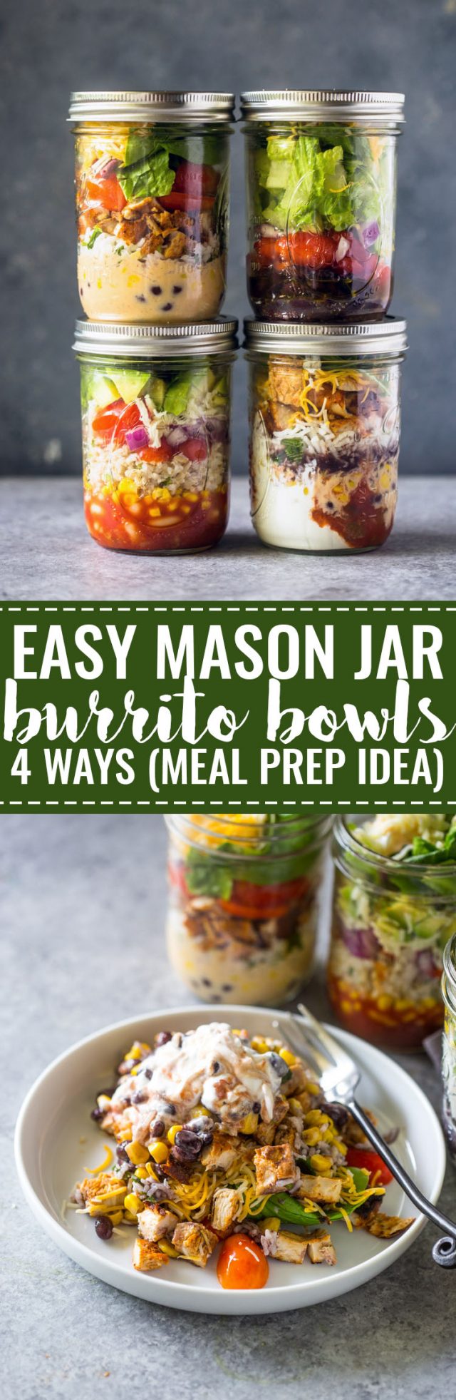 Mason Jar Burrito Bowls | Gimme Delicious