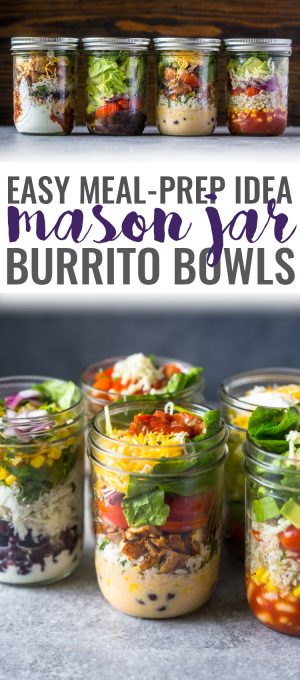 Mason Jar Burrito Bowls | Gimme Delicious