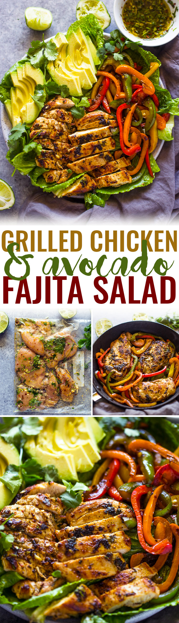 Skinny Grilled Chicken Fajita & Avocado Salad