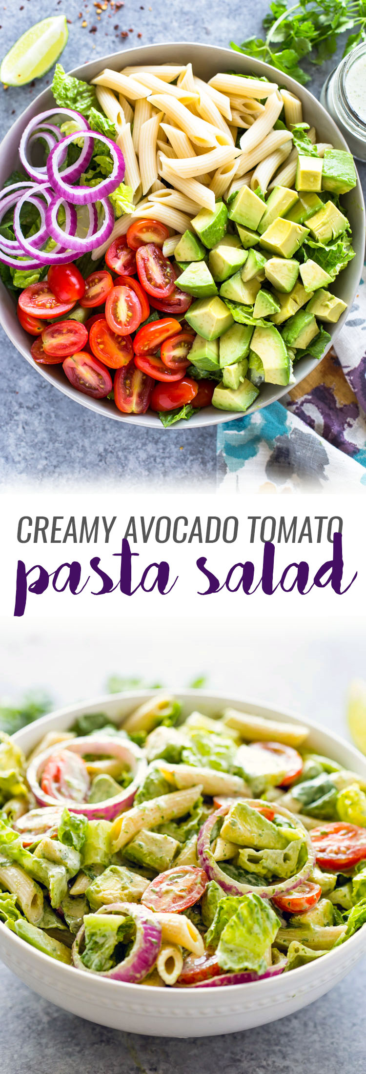 Creamy Avocado Tomato Pasta Salad