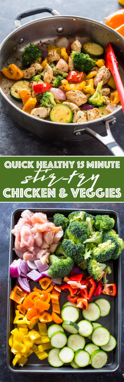 Quick Healthy 15 Minute Stir-Fry Chicken and Veggies | Gimme Delicious