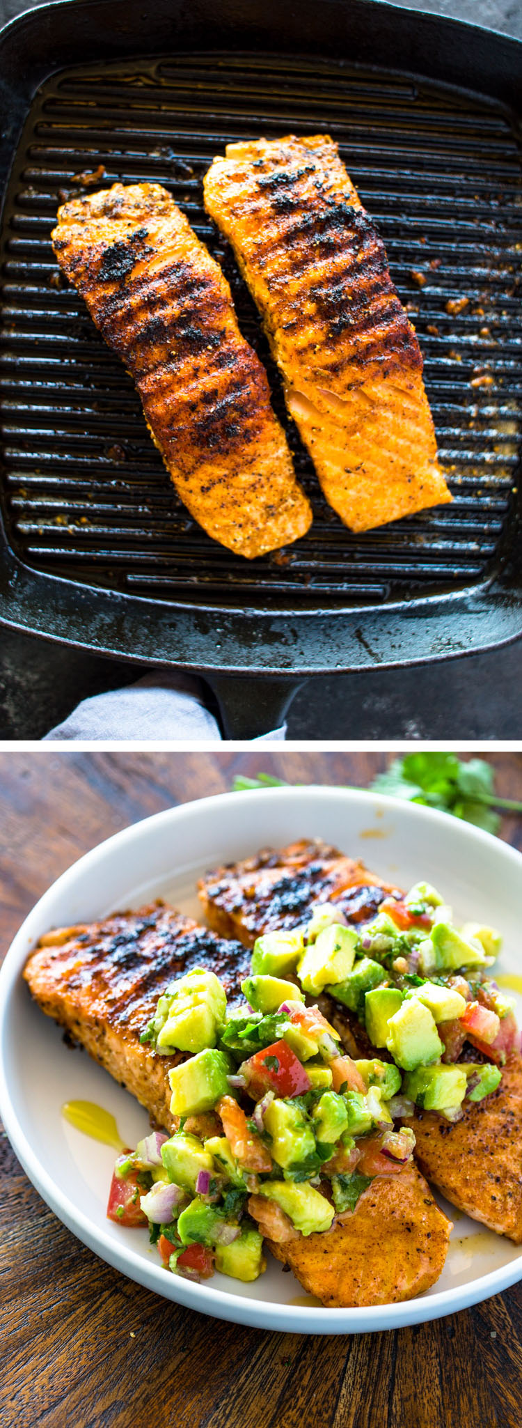 Salmon with Avocado Salsa LowCarb, Paleo, Whole30, Healthy  Gimme Delicious