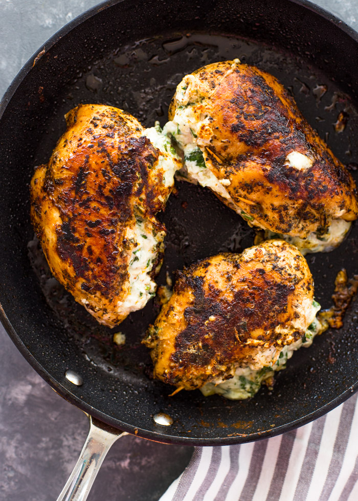 Cream Cheese Spinach Stuffed Chicken (Low-carb, Keto) 