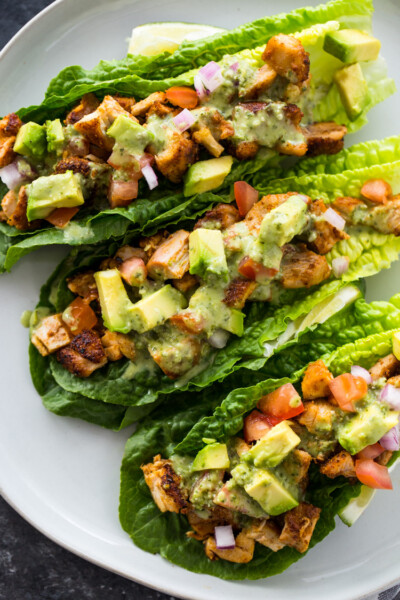 Chicken Taco Lettuce Wraps (Low-Carb , Paleo, Keto) | Gimme Delicious